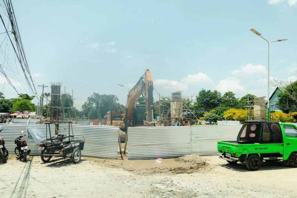 Isulan first overpass construction site with excavator