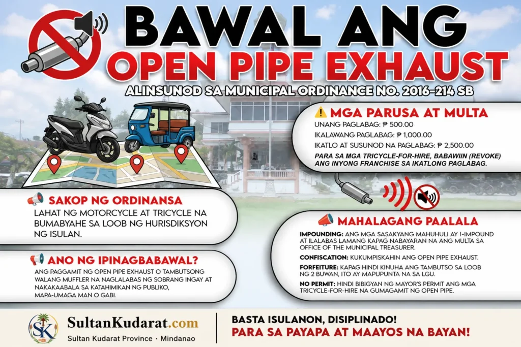 Isulan open pipe and illegal drag racing